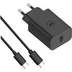 Motorola Wall Charger USB-C 30W with USB-C Cable 1m Black (SJMC302)
