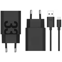 Motorola Wall Charger USB 33W with USB-C Cable 1m Black (MC-332L)