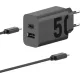 Motorola Wall Charger USB-C+USB 50W with USB-C Cable Black (SJMC502)